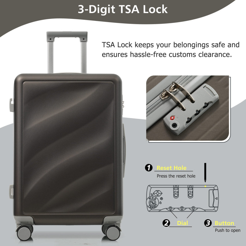 Luggage Set 3 Piece, Lightweight Durable ABS Suitcases with Spinner Wheels and TSA Lock, Carry-on & Checked Travel Luggage (20"/24"/28")