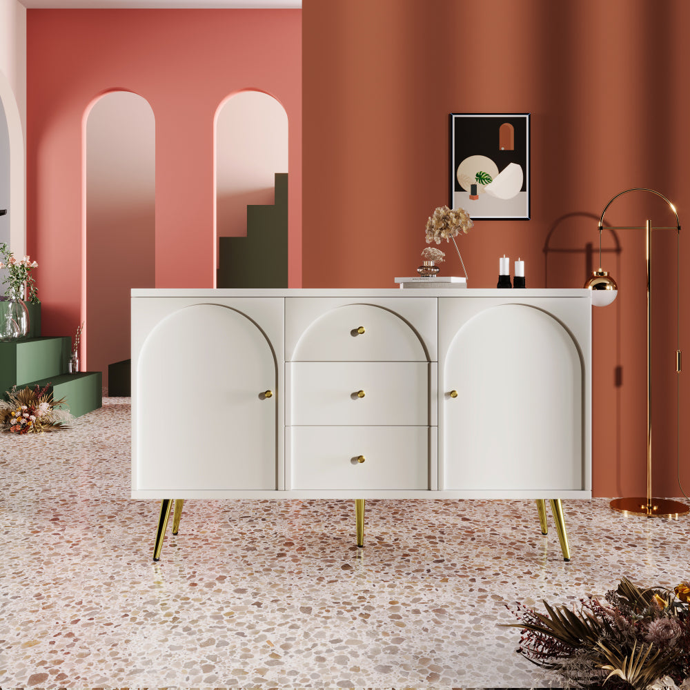 Modern metal leg double drawer dressing table, combining high-quality wood and metal, simple style, multifunctional dressing table, suitable for bedroom, living room, and office use