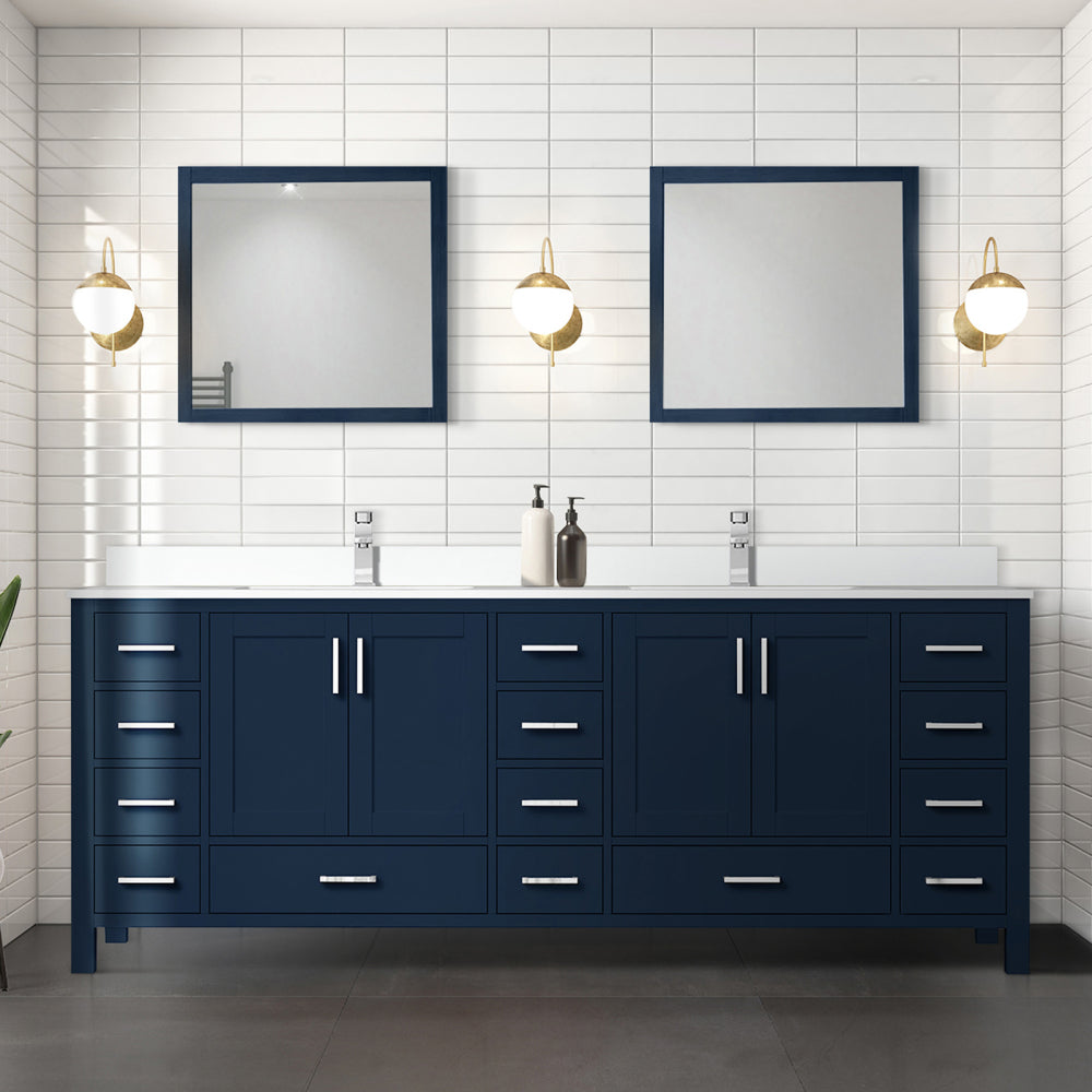 Dark Grey Double Bath Vanity 84 in. W x 22 in. D, with Cultured Marble Top