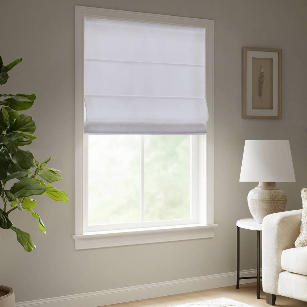 Basketweave Room Darkening Cordless Roman Shade