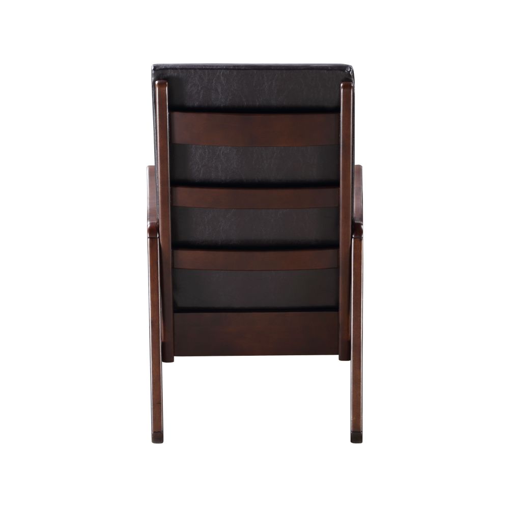 Raina Dark brown Synthenic Leather & Espresso Finish Rocking Chair