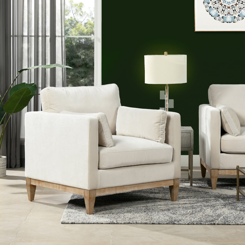 Knox 89" Modern Farmhouse Reversible Chaise Sectional Sofa, French Beige Performance Velvet