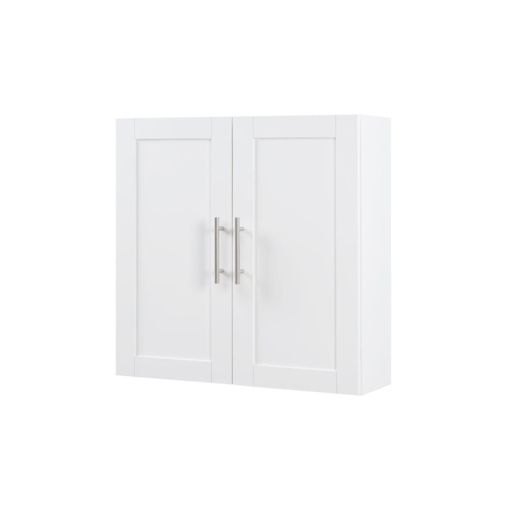 Wood Hanging Cabinet with Doors and Shelves