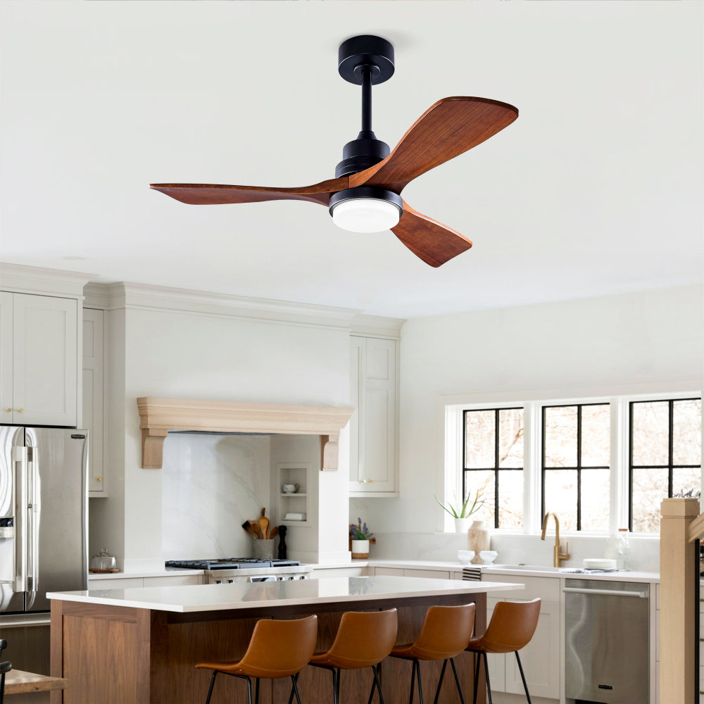 Hot sales 42 Inch Ceiling Fans with Lights and Remote, Outdoor Ceiling Fan for Patios with Light 3 Blades Modern Ceiling Fan Noiseless Reversible DC Motor, Wood Fan for Farmhouse