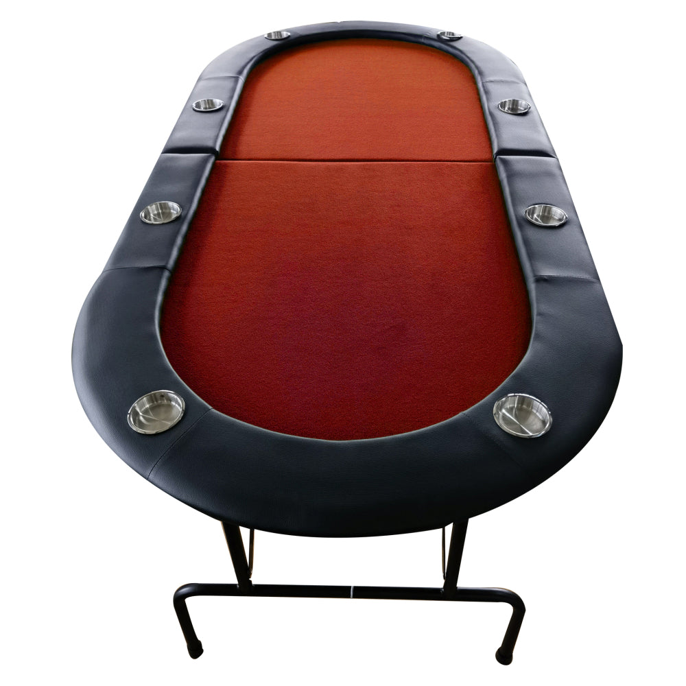 INO Design 73" Foldable Poker Table with Cup Holders #16361 Red