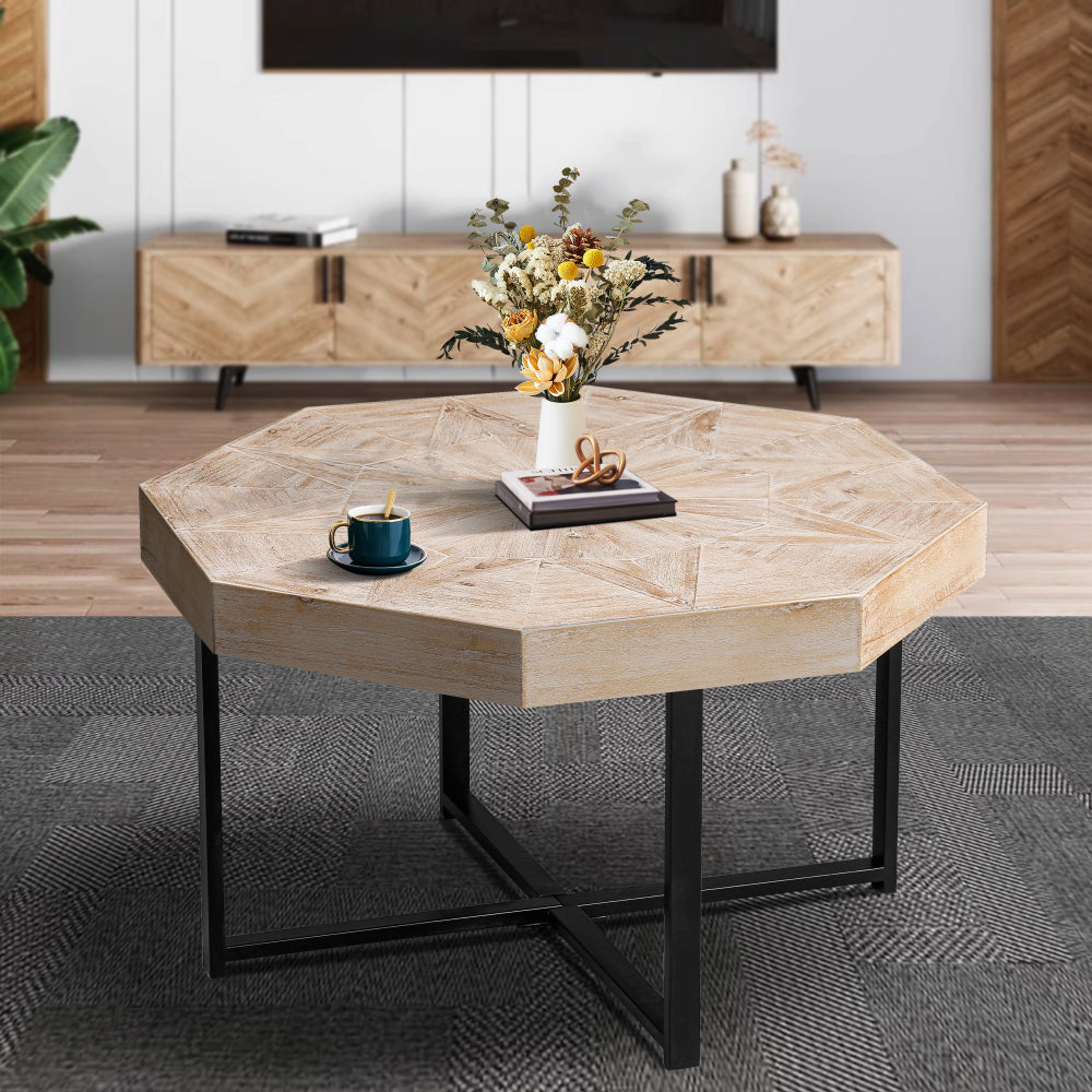 51'' Tapered Tabletop Coffee Table (NATURAL WOOD)