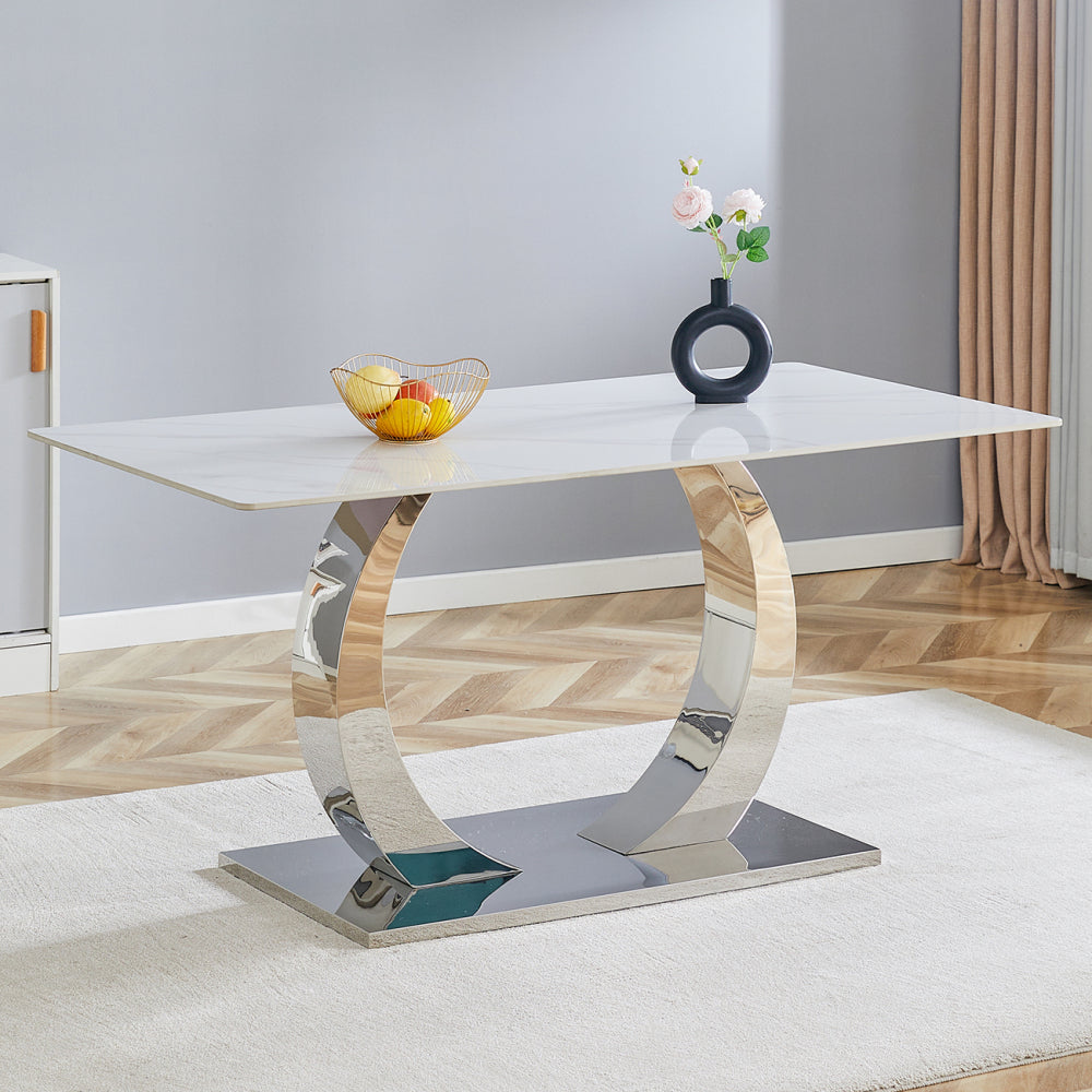 Only Table Legs.Stainless Steel O-Shaped Table Leg - A Strong Choice for Modern Homes.