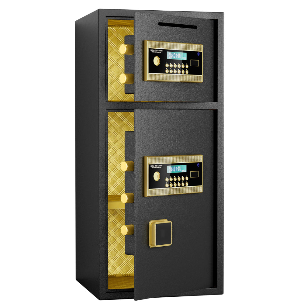 Large Double-door Coin-operated Safe,Digital Security Safe with Fireproof and Waterproof Bag,7.0 Cubic Feet Safe Box with Hidden Code Function for Home,Office and Hotel