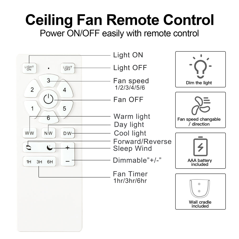56 In.Intergrated LED Ceiling Fan with Brown Wood Grain ABS Blade