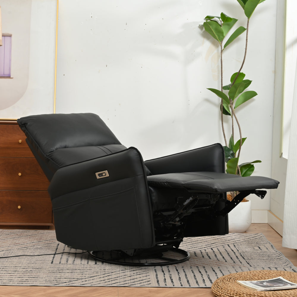 Rocking Recliner Chair,360 ° Swivel Nursery Rocking Chair,Glider Chair,Modern Small Rocking Swivel Recliner Chair for Bedroom,Living Room Chair Home Theater Seat,Side Pocket(Light Gray+360°Swivel)