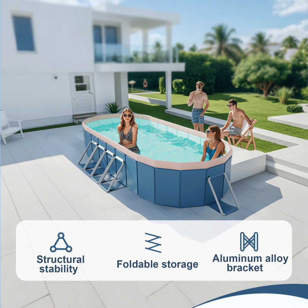 2.1m PVC folding pool (not inflatable) bathes and cools in summer, suitable for outdoor patio beach garden