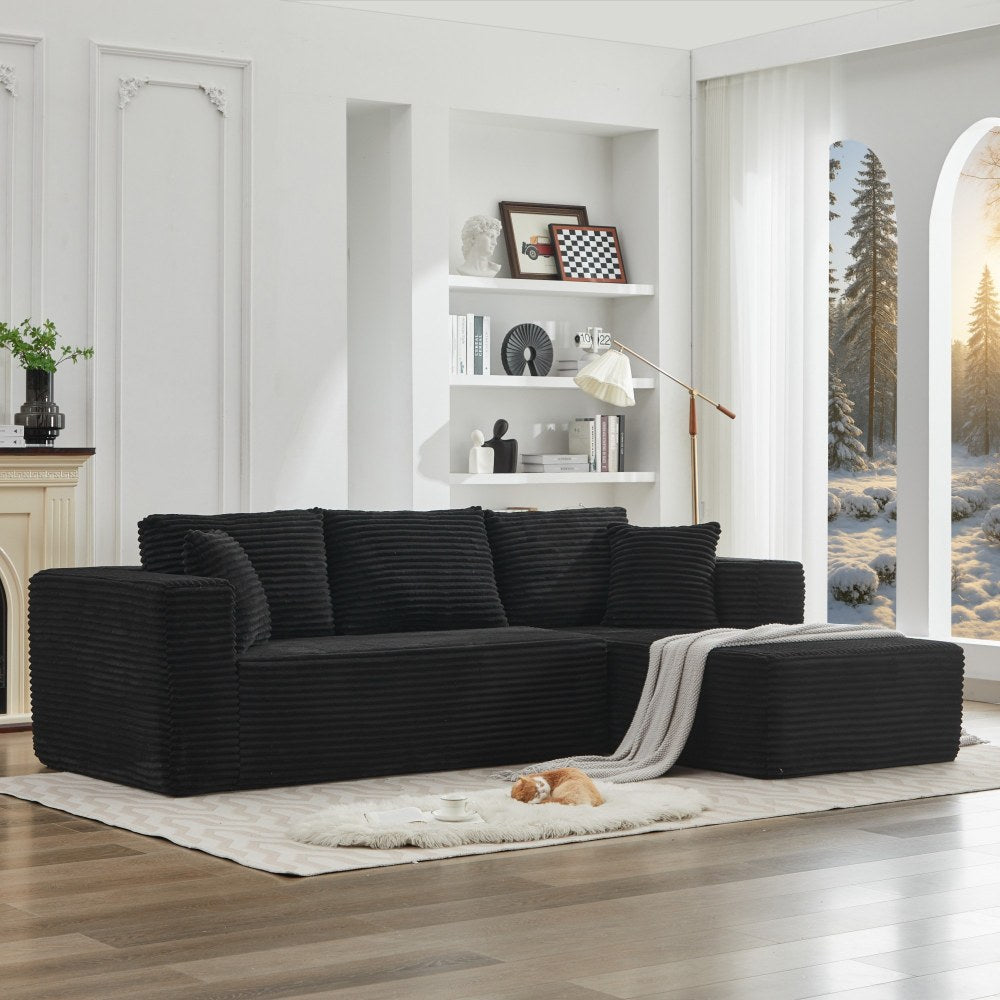 Modular Sectional Couches for Living Room: Single Seat (Black),Can extend an L-shaped sofa or transform it into a U-shaped sofa.