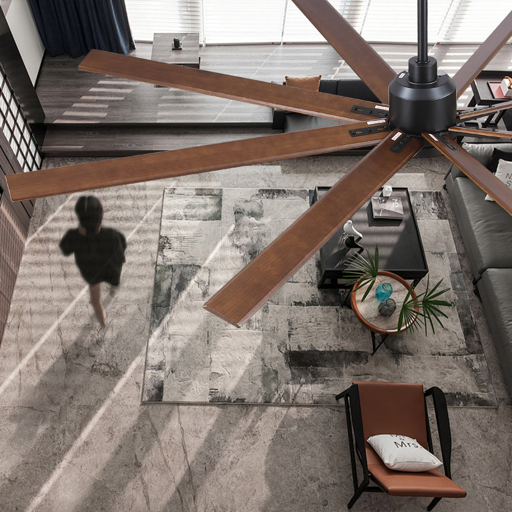 84" Black Lowe Profile Ceiling Fan with Light