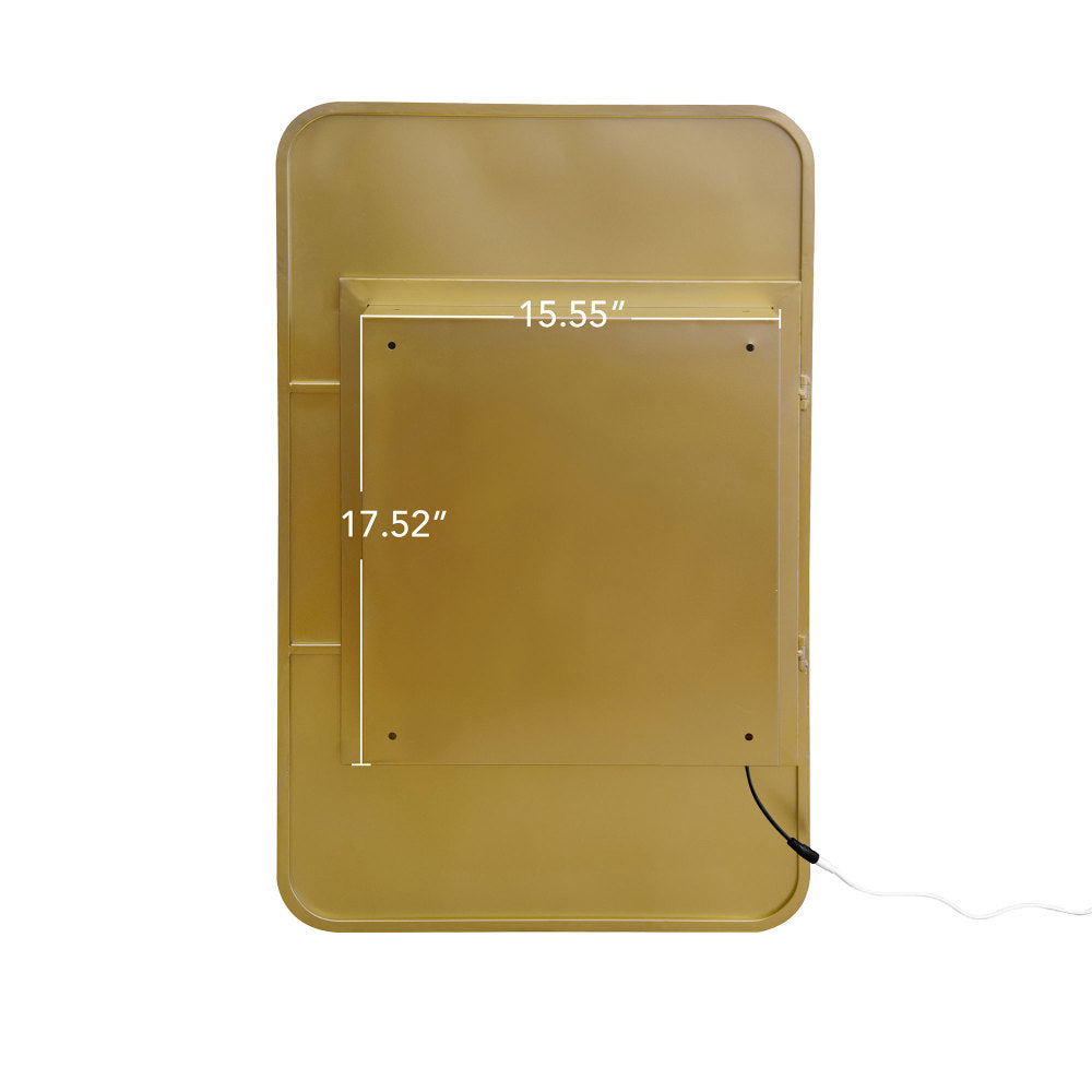 Rectangle Medicine Cabinet Mirror Bathroom Mirror with Storage Wall Mounted Medicine Mirror Cabinet with LDE,Golden
