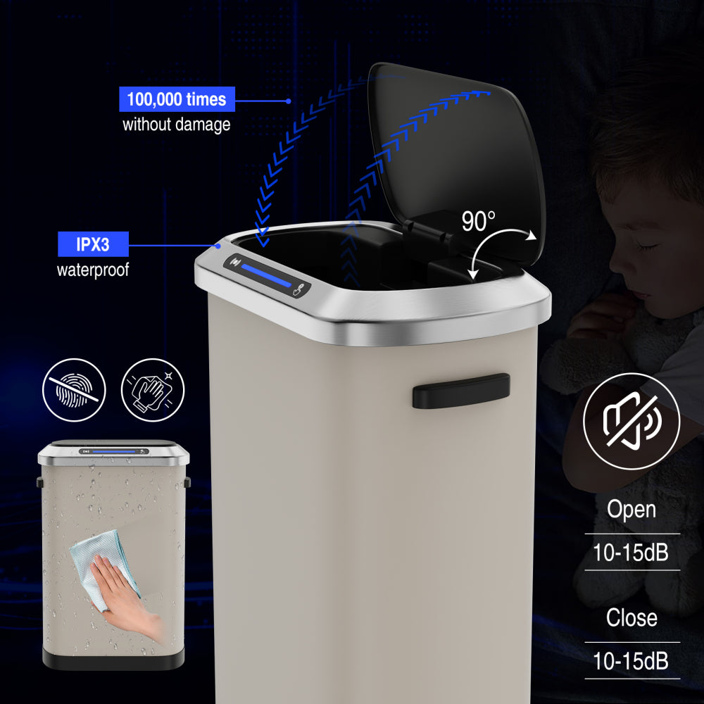 50L Smart automatic Trash Cans - Full Intelligent Sensor - LIGHT GREY