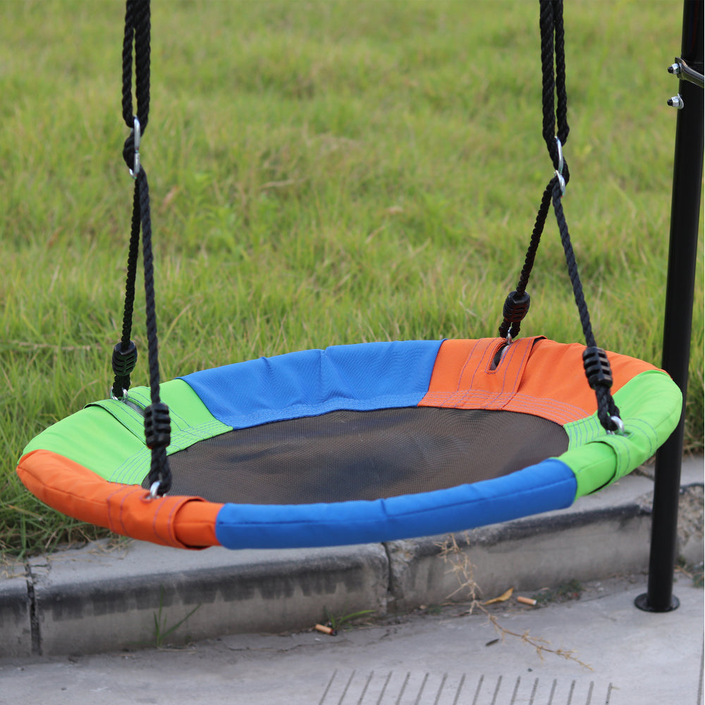 Swing Sets for Backyard, 440LBS Swingset Outdoor for Kids, Swing Set with Slide and Glider, 1 Saucer Swing