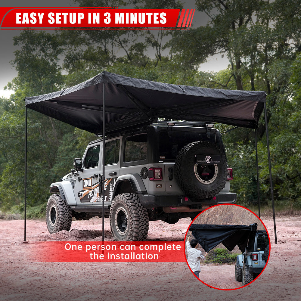 Overland 270 Degree Awning House Tent for Driver Side, Only Top Awning Not Include Side wall