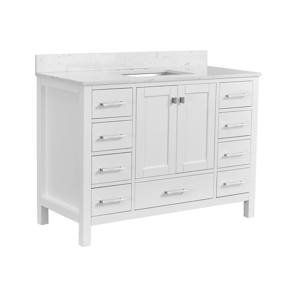 60'' Bathroom Vanity, Freestanding Vanity Top with Single basin Solid Wood Frame Bathroom Storage Cabinet