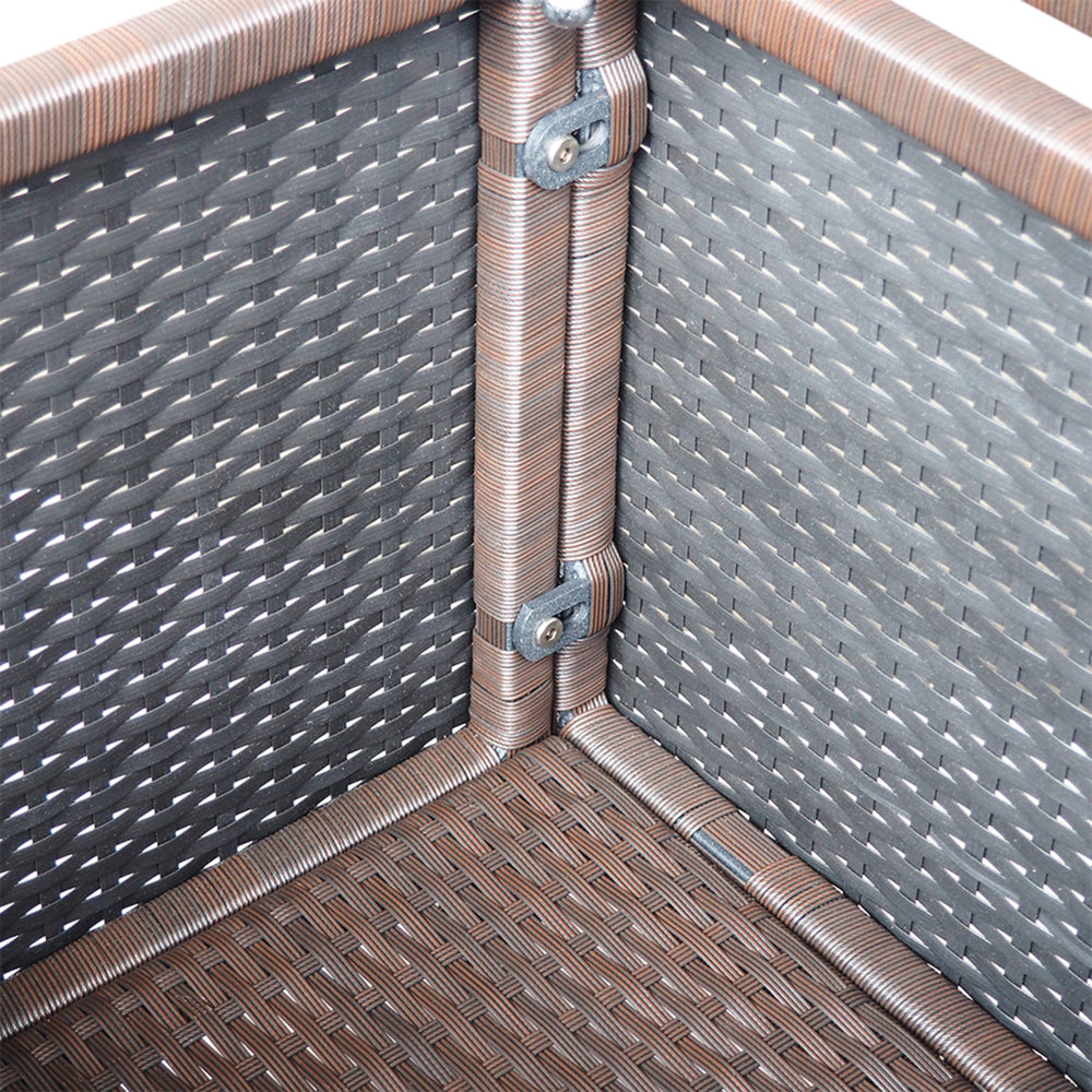 Outdoor Patio Wicker Large Storage Container Deck Box Made of Antirust Aluminum Frames and high quality Resin Rattan