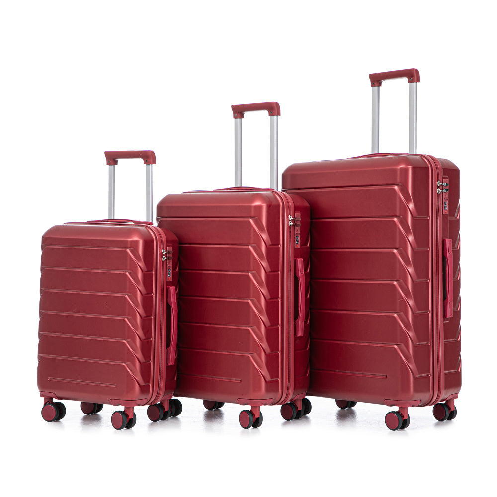 20"/24"/28" 3 pcs/set in ABS Spinner Wheel Luggage, Matching Color , With Combination Lock (Black)