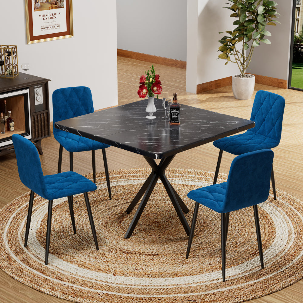 Square Dining Table, Mid Century Modern Square Dining Table for 4-6 Person, Coffee Table for Kitchen Dining Room, Office, Save Space