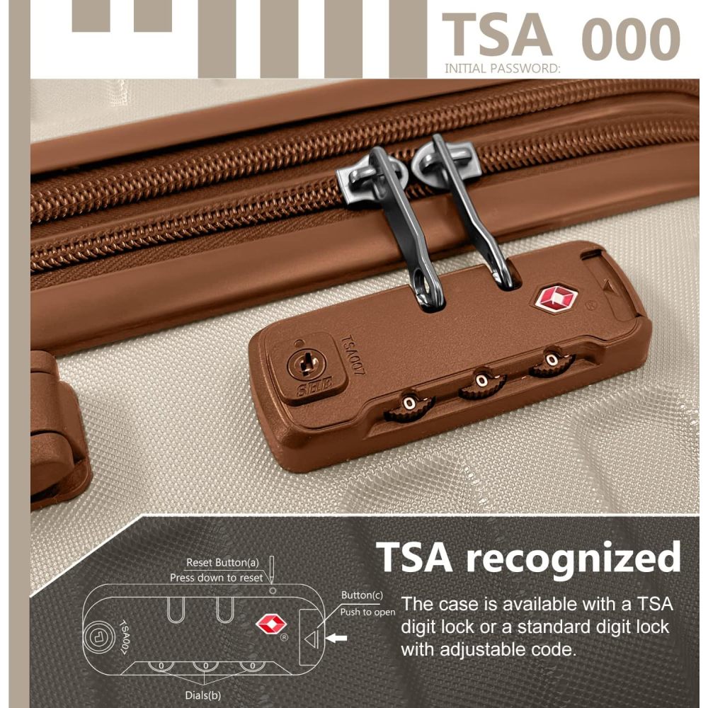 Luggage Sets 6 Piece with Duffel Bags, Hardside Expandable Suitcases with Spinner Wheels TSA Lock, Cream