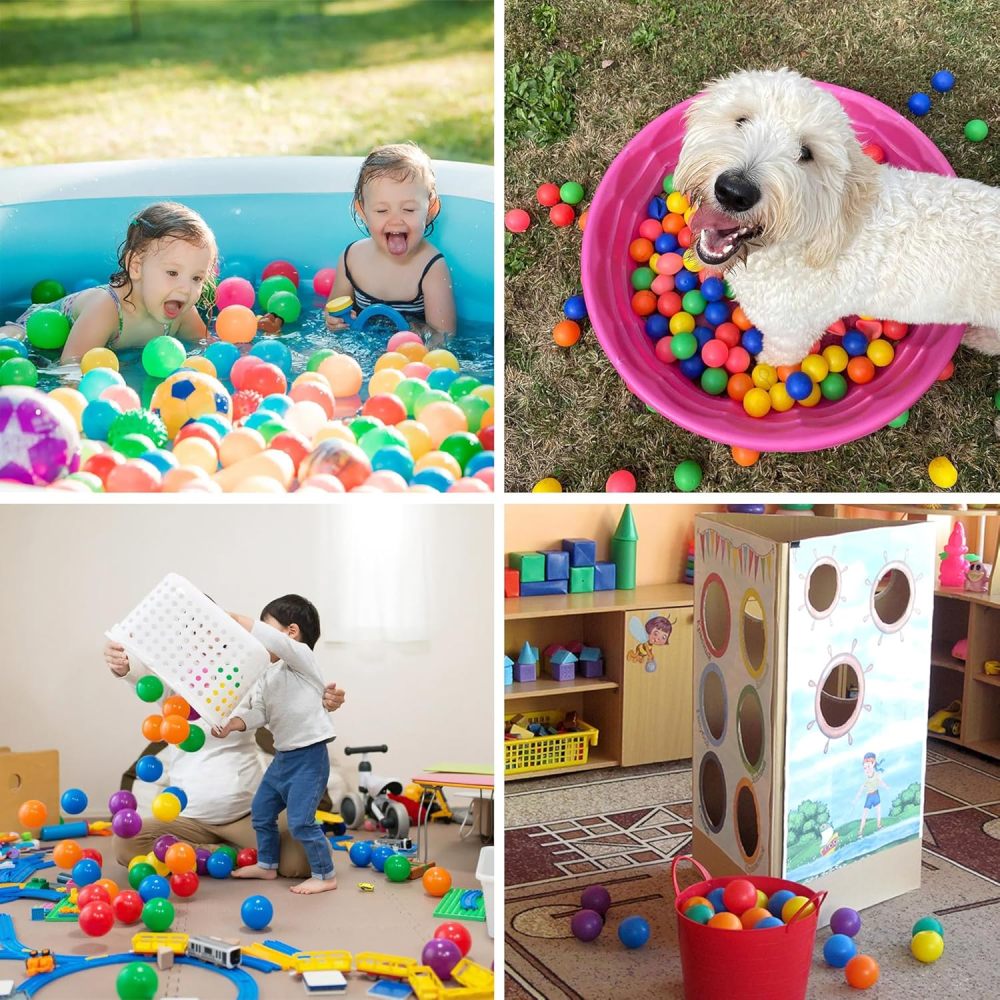 Ball Pit Balls 200 Count for Kids, Colorful Phthalate Free BPA Free Baby Toddler Play Balls for Kids Toddlers - Safe, Crushproof, Lightweight, Durable Spheres-Blue&White