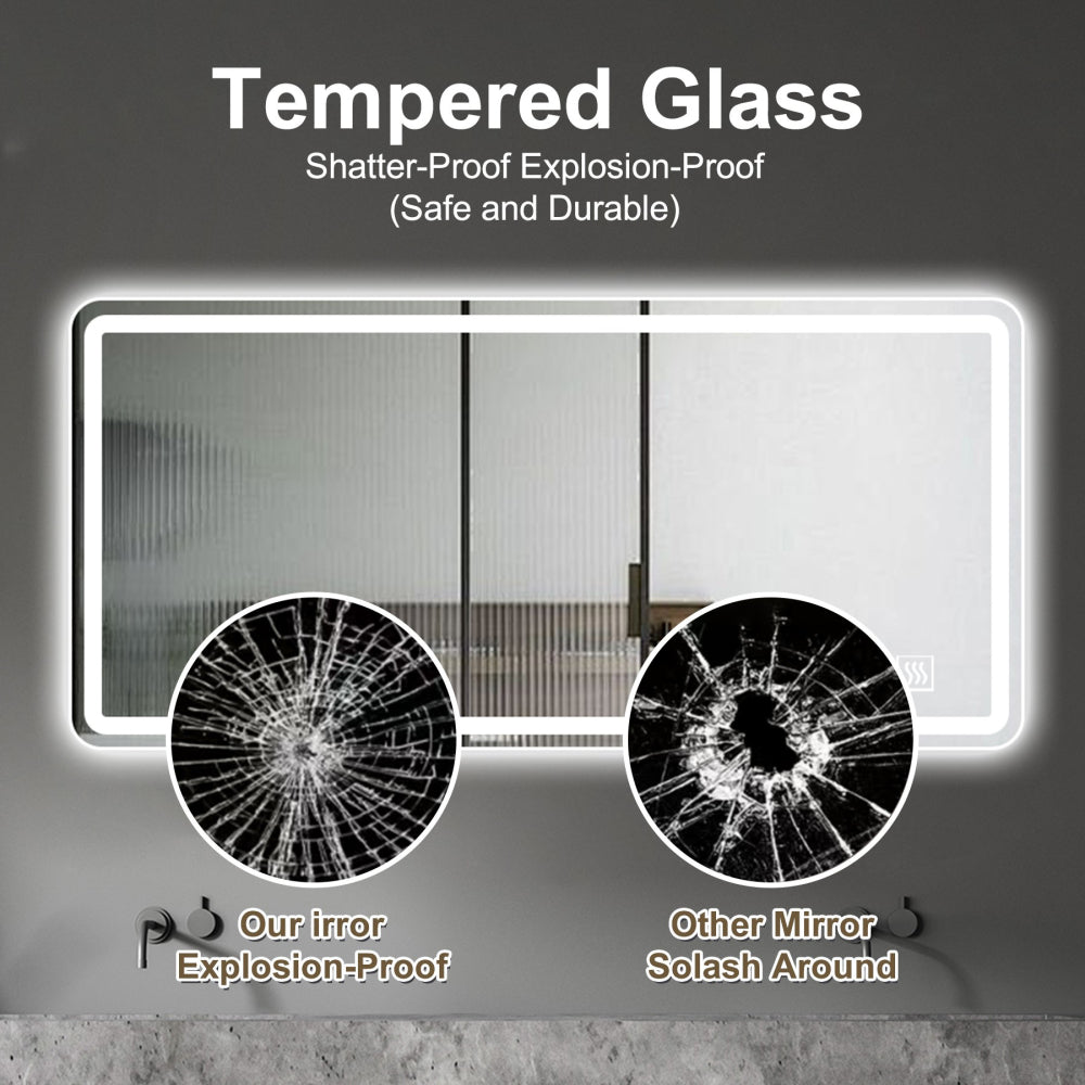 28*60inch LED Bathroom Vanity Mirror ,wall mirror,Anti-Fog, Dimmable,Shatter-Proof Tempered Glass, Ideal for Bathroom Wall Decor, Beauty Makeup and Shaving