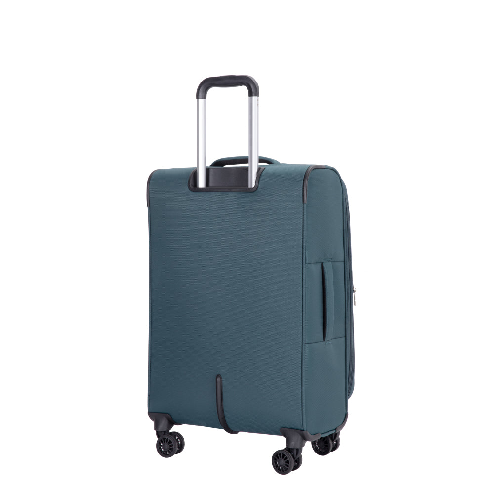 3-Piece Set (18/Travelbag/toiletry bag) ,Softshell Suitcase Spinner Wheels Terylene Polyester Luggage Sets Carry On Suitcase Luggage Lightweight Durable Suitcase Dark Green