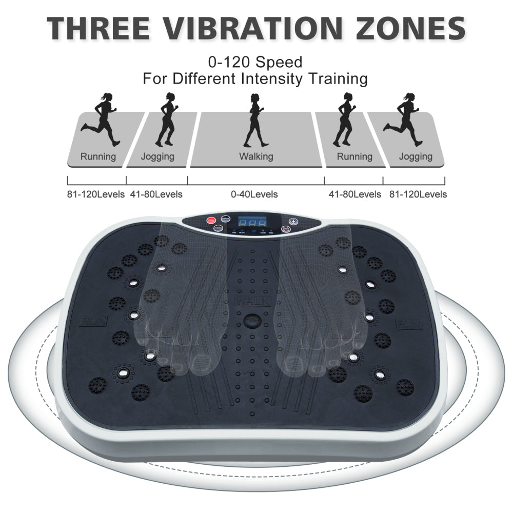Vibration Plate Exercise Machine - Whole Body Workout Vibration Fitness Platform, Home Training Equipment for Weight Loss & Toning Grey