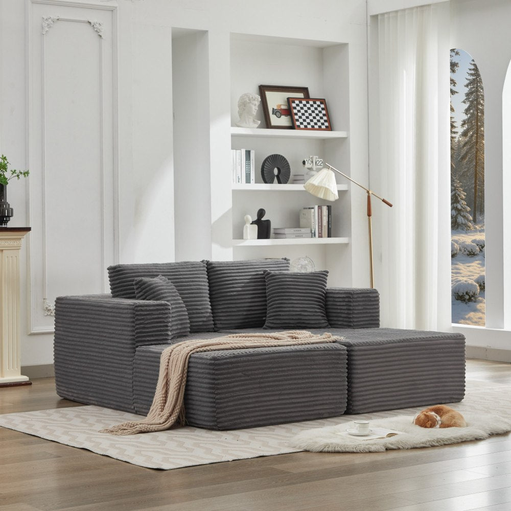 Modular Sectional Couches for Living Room: Single Seat (Black),Can extend an L-shaped sofa or transform it into a U-shaped sofa.
