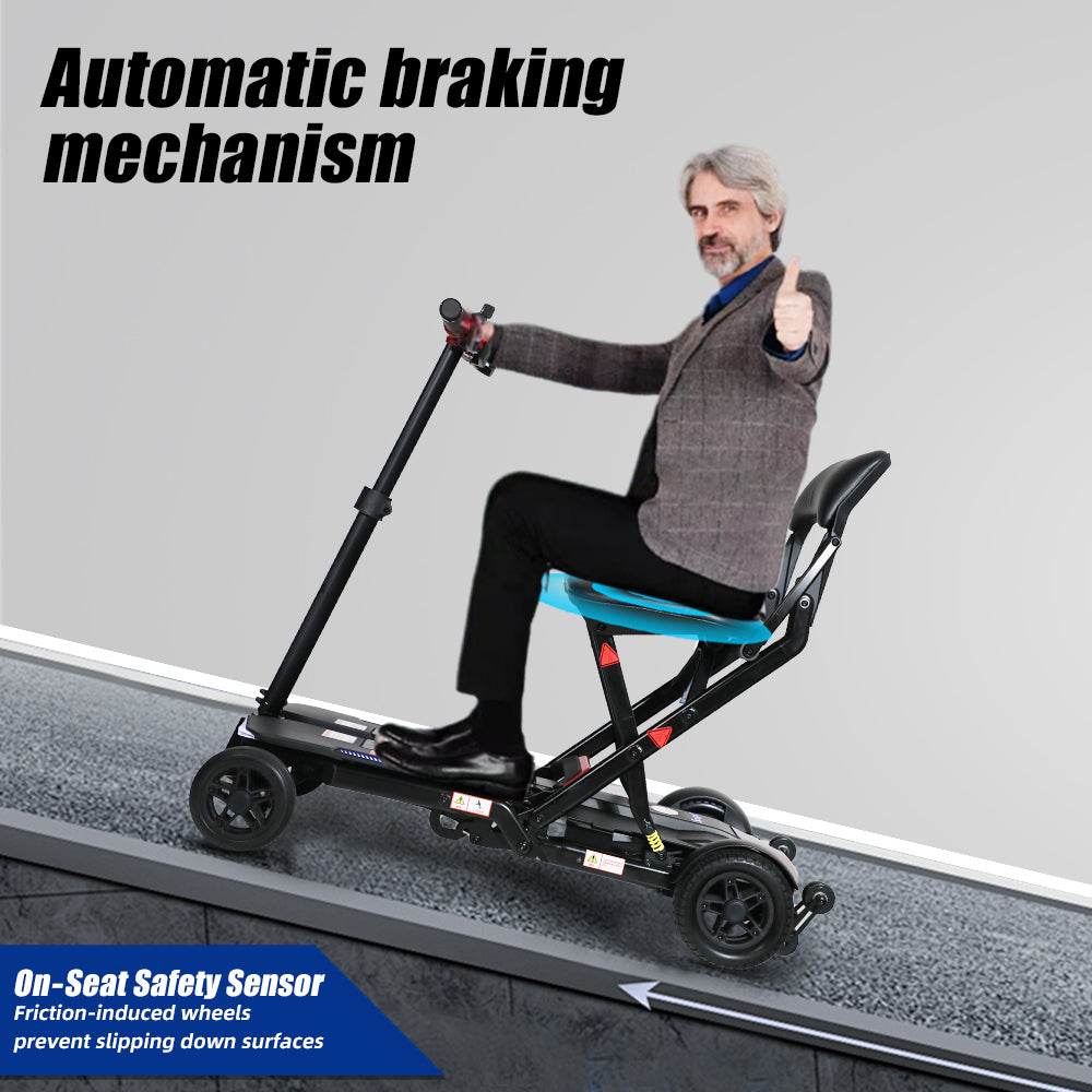 SOLAX 4-Wheel Remote Folding Mobility Scooter for Adults and Seniors, super lightweight and compact plus NFC Electric Foldable Mobility Scooter With Suspenion capacity.