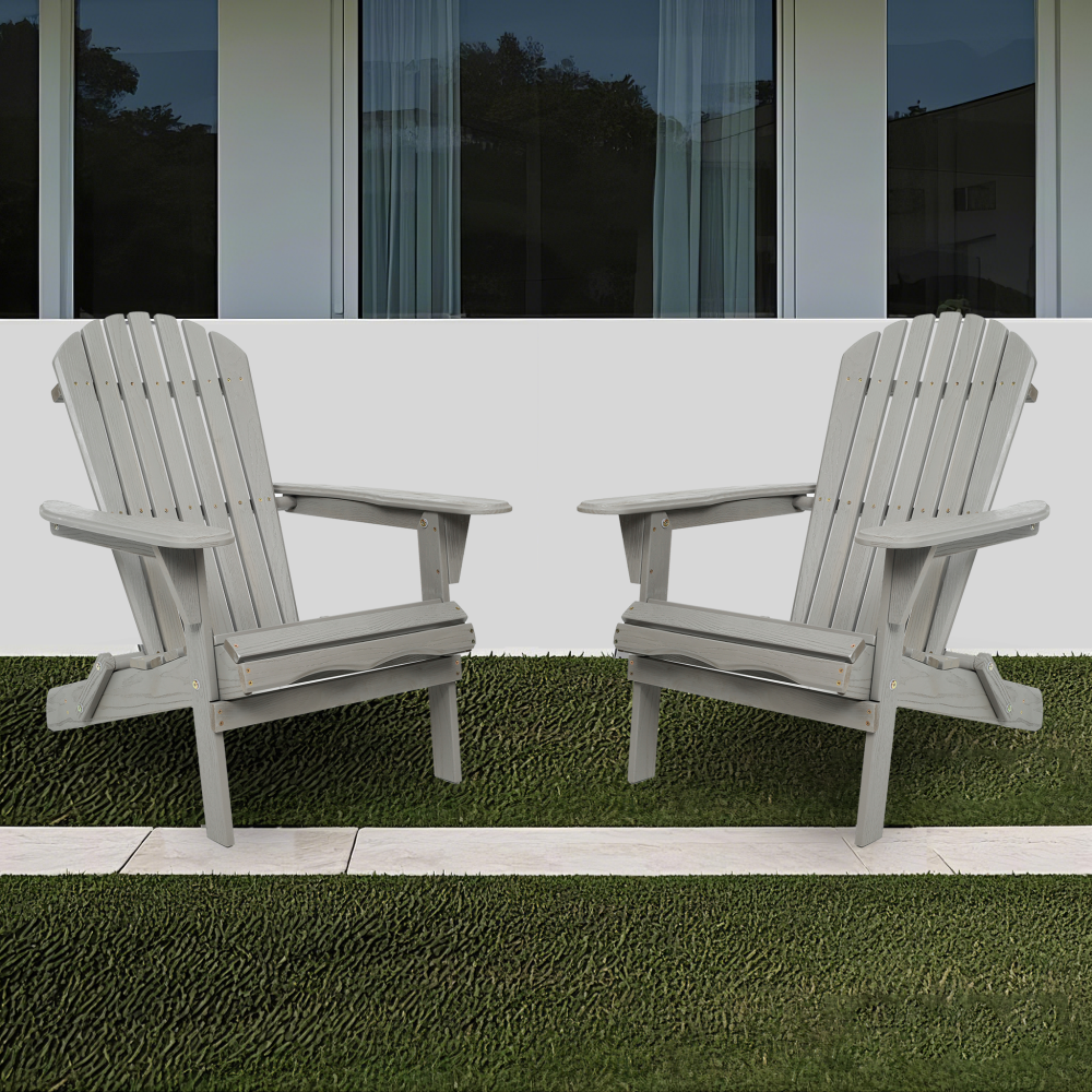Wood Lounge Patio Chair for Garden Outdoor Wooden Folding Adirondack Chair Set of 2 Solid Cedar Wood Lounge Patio Chair for Garden, Lawn, Backyard,