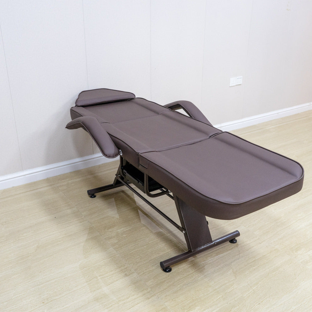 Tattoo Chair for Client, Facial Beds for Esthetician Adjustable 3-Section Lash Tattoo Bed, 72 Inches Facial Spa Chair Professional Tattoo Chair for Artist Beauty Massage Salon,Brown