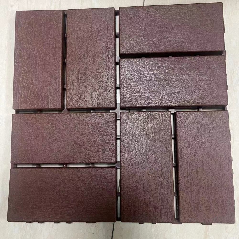 Plastic Interlocking Deck Tiles,36 Pack Patio Deck Tiles,12"x12" Square Waterproof Outdoor All Weather Use, Patio Decking Tiles for Poolside Balcony Backyard, Brown