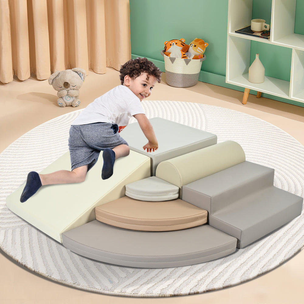 7-Piece Soft Foam Climbing Blocks for Toddlers,Soft Climb& Crawl Playset Indoor, Soft Play Equipment Climb and Crawl Playground for Kids, Babies Active Play Structure, Colorful