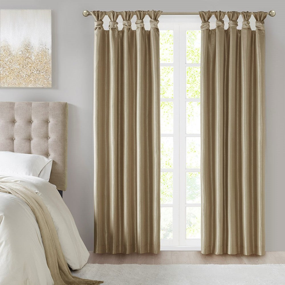 Twist Tab Total Blackout Window Curtain Panel Pewter 50x84" Blackout
