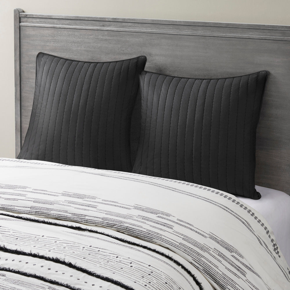 Cotton Quilted Euro Sham Black Euro Sham