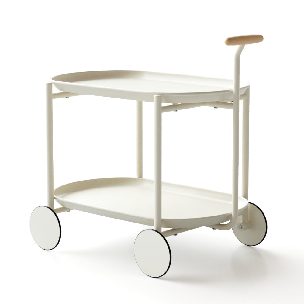 Moon storage cart (green) Nordic Internet celebrity mobile trolley kitchen simple double storage shelf living room sofa storage shelf