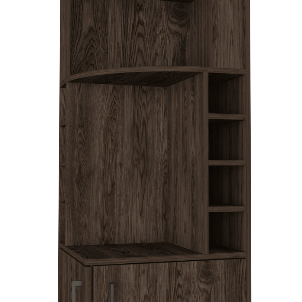 Seattle Bar Cabinet, Eight Bottle Cubbies, Two Large Open Shelves