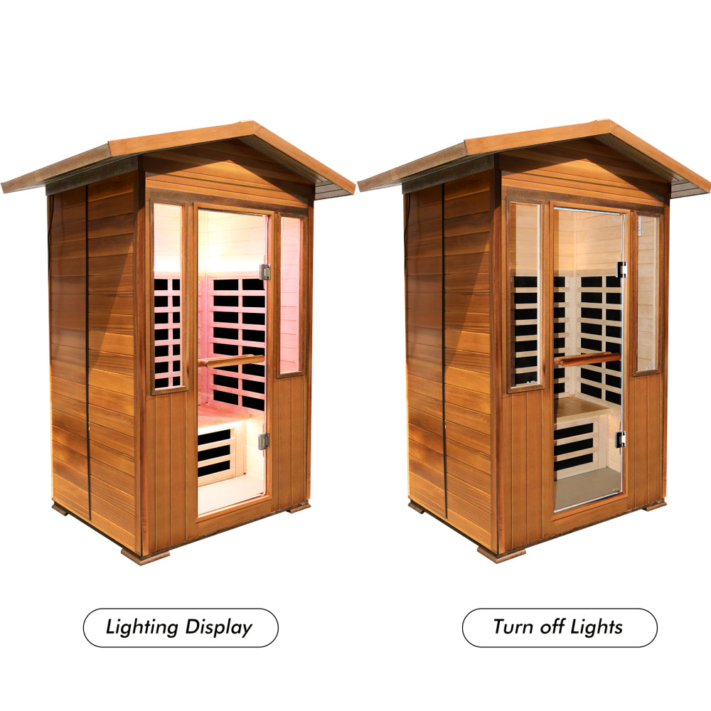 Outdoor Double Red Cedar Far Infrared Sauna Room