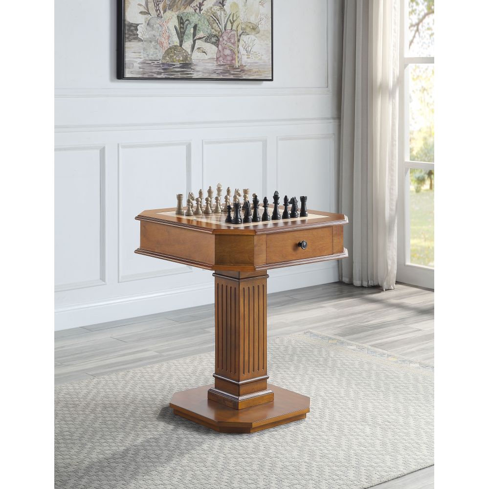 Bishop Cherry Finish Reversible Chess Checker Game Table w/Game Tray (Chess Fingures Not Included)