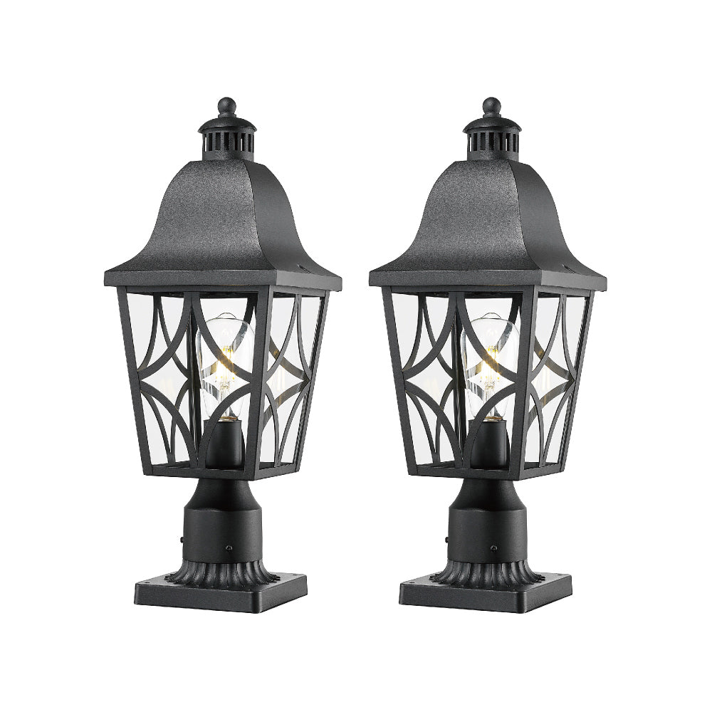 Outdoor Post Lights Lamp Post Light Fixture, Waterproof Aluminum Housing with Glass, Fence Post Deck Lighting for Garden, Patio, Pathway (2 pack)