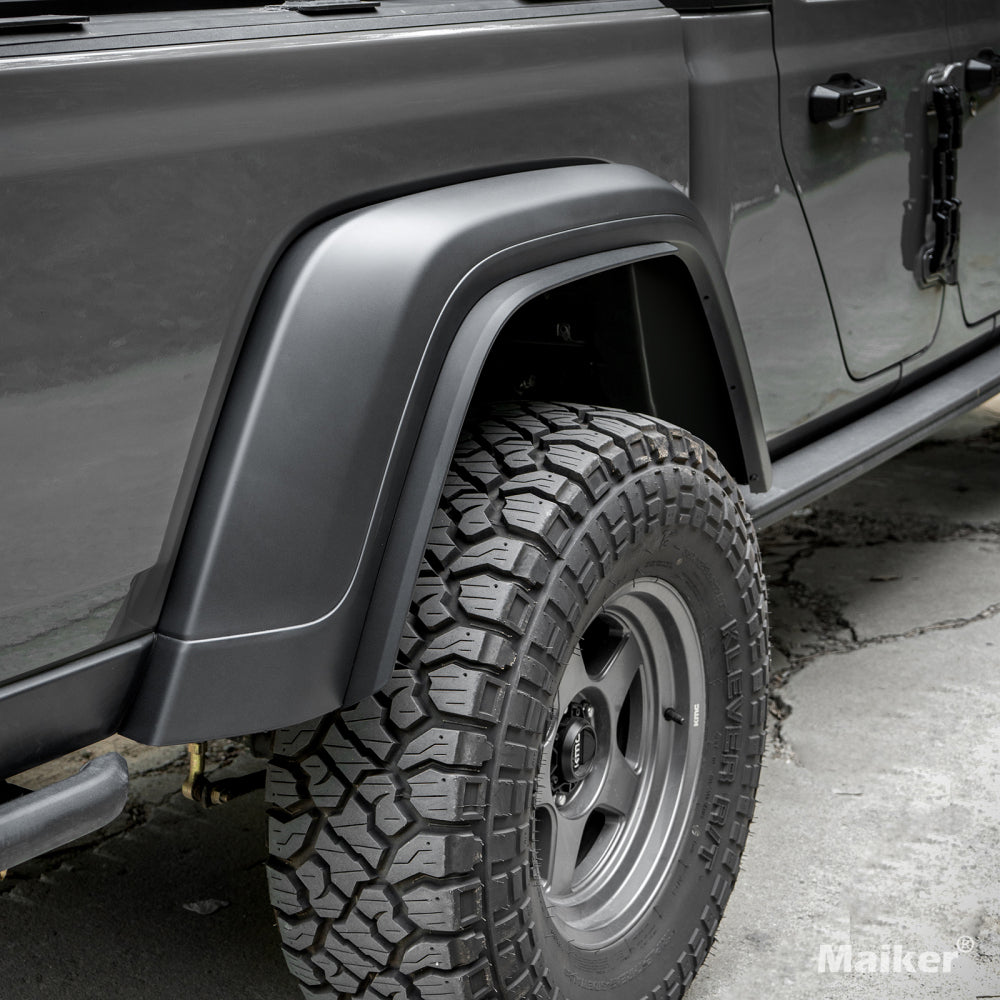 Front & Rear Fenders Compatible with 2020-2024 Jeep Wrangler Gladiator JT Mojave & Rubicon, Off-Road Wheel Fender Liner Set 4 Pcs(Only Fit High Clearance Fender Flares)