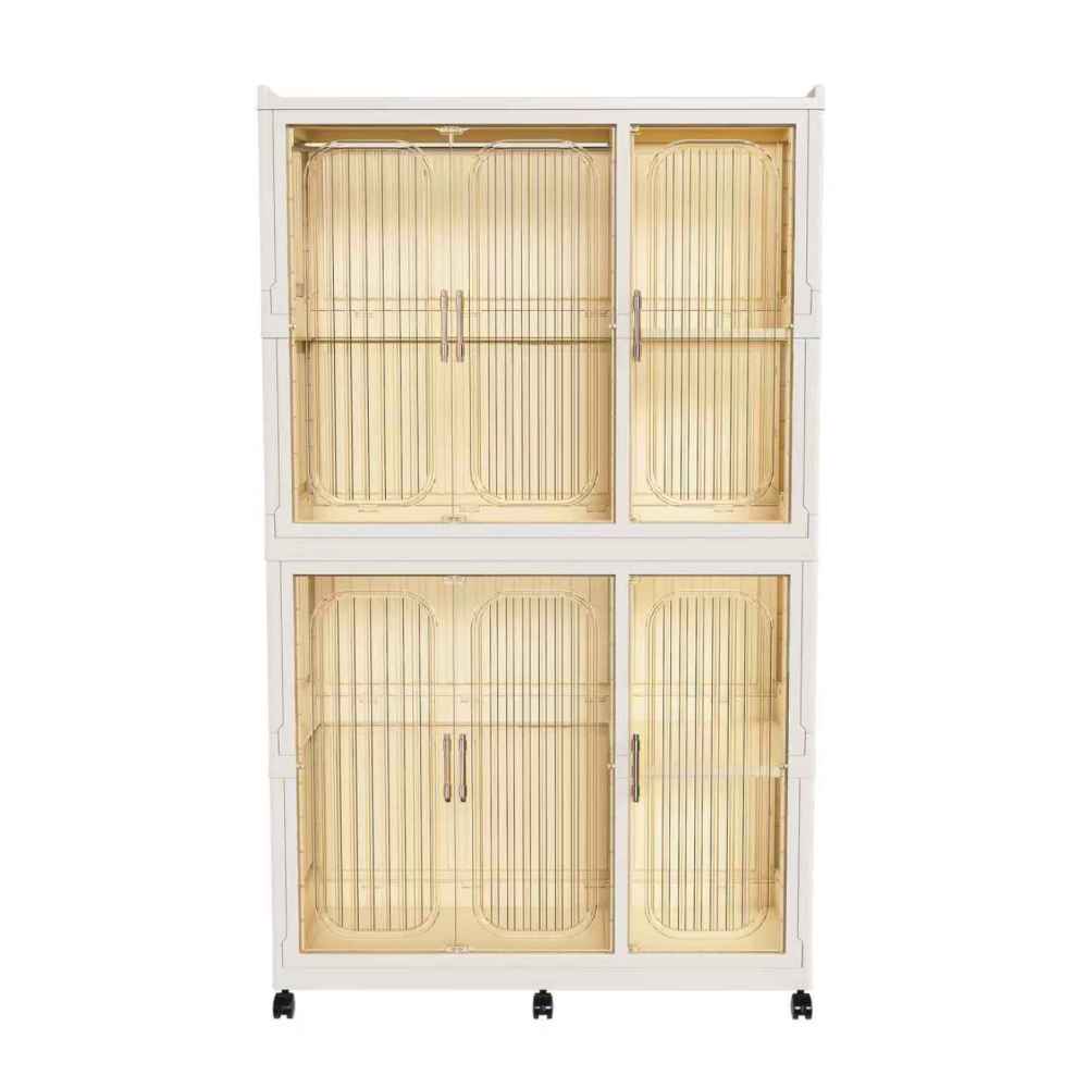 Portable Wardrobe Closet Storage Organizer for Clothes,Clothes Dresser,6 Magnetic Doors-6 Cubes & 2 Hanging Rod,6 pcs hangers , Baby Wardrobe Storage Cabinet,White
