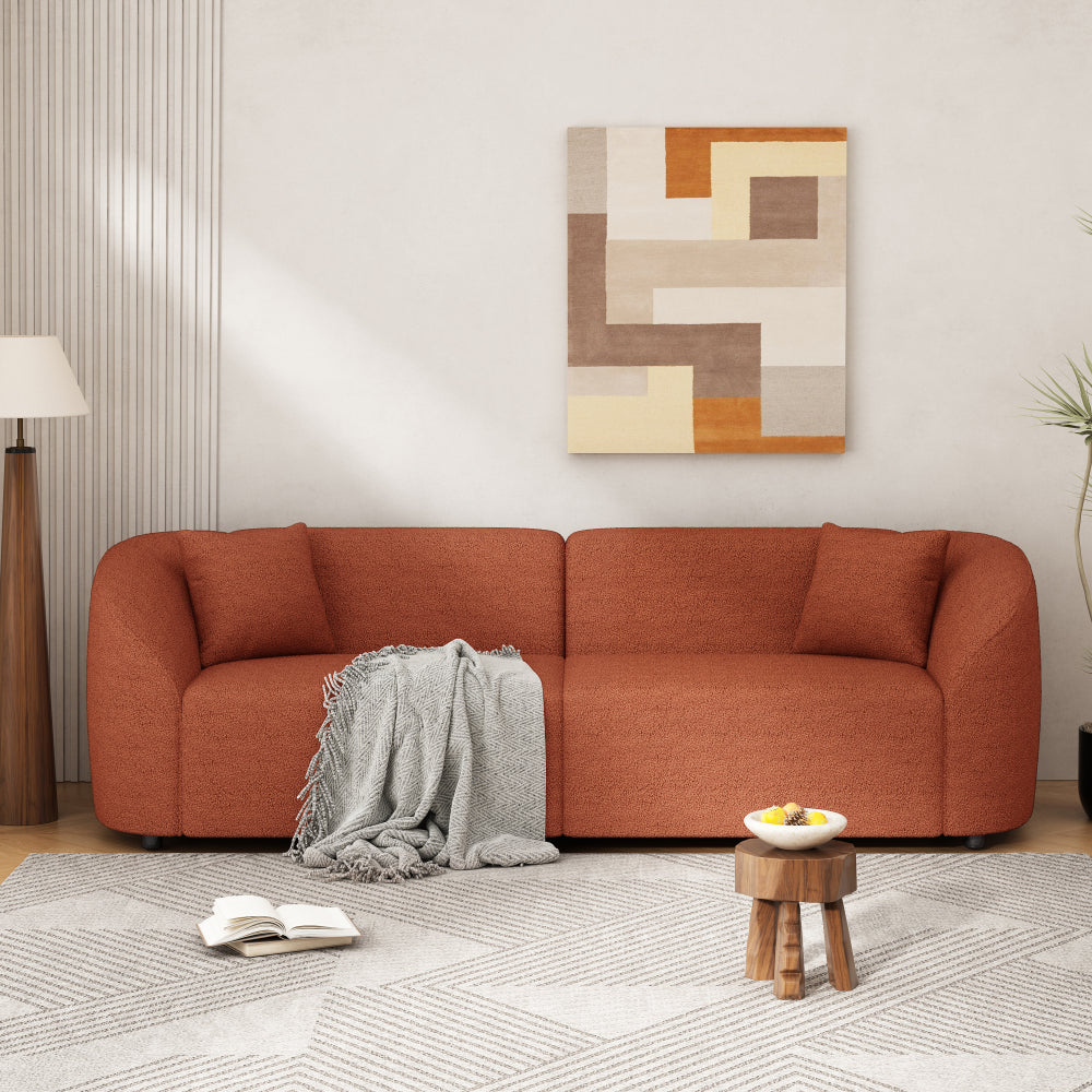 87" Curved Contemporary Sofa in Off-White: Plush Seating, Streamlined Design, and Durable Frame – Ideal for Stylish Living Spaces