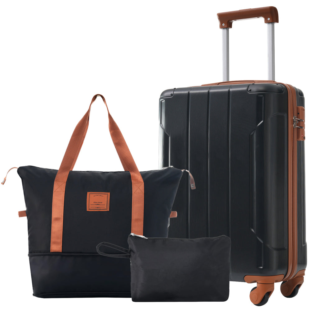 Hardshell Luggage Sets 3 Piece Carry-on Suitcases with Wheels Travel Luggage for Men Women, Green(20in)