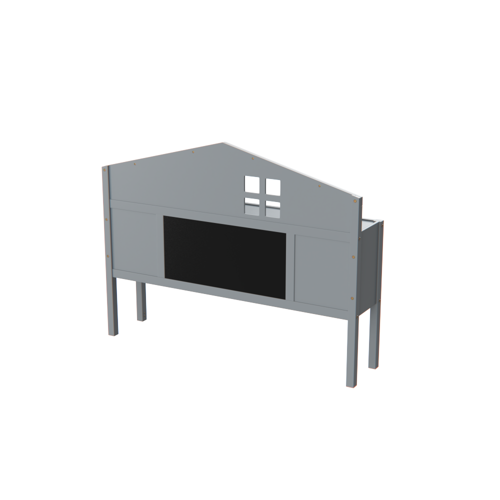 Headboard Storage Cabinet for Full-size Montessori Floor Bed , Grey,Freely collocation