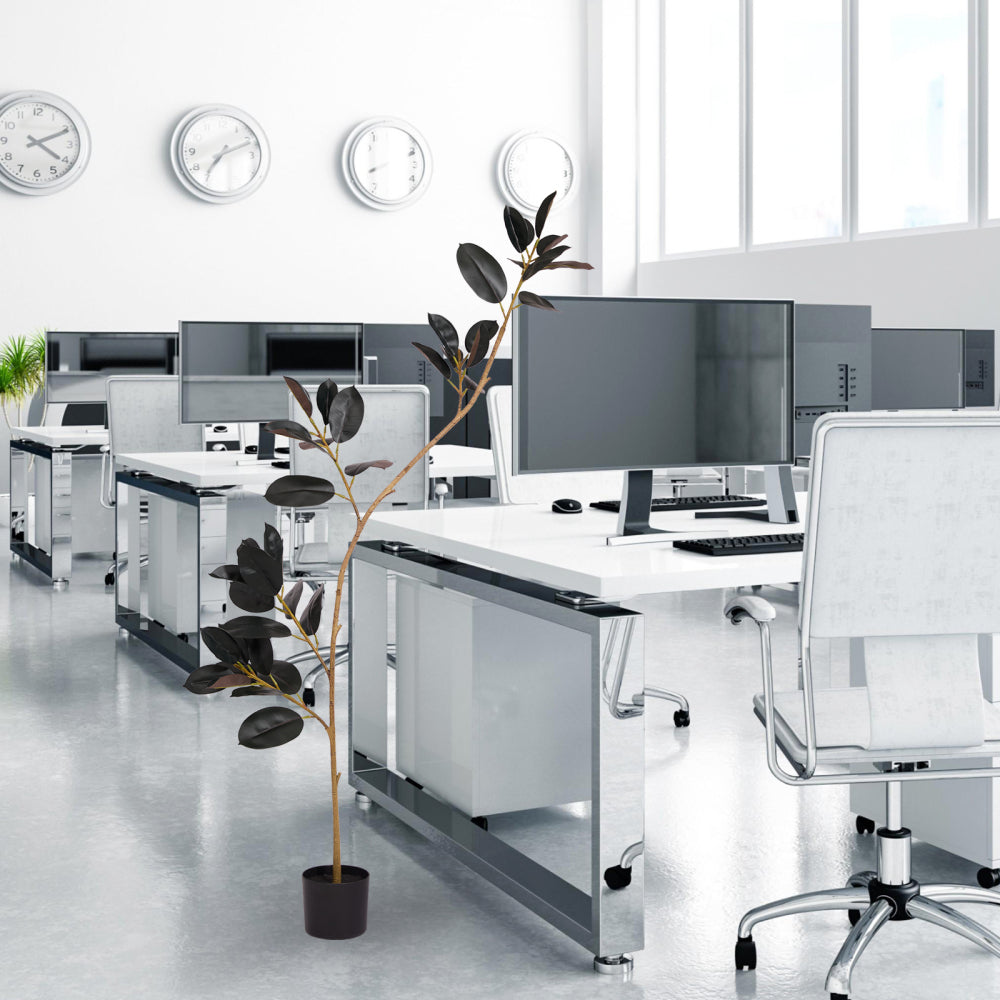 Artificial Rubber Tree, 210cm Tall Faux Indoor Floor Plant with Real Touch Leaves, Decorative Tropical Greenery for Home or Office, 1pc/set
