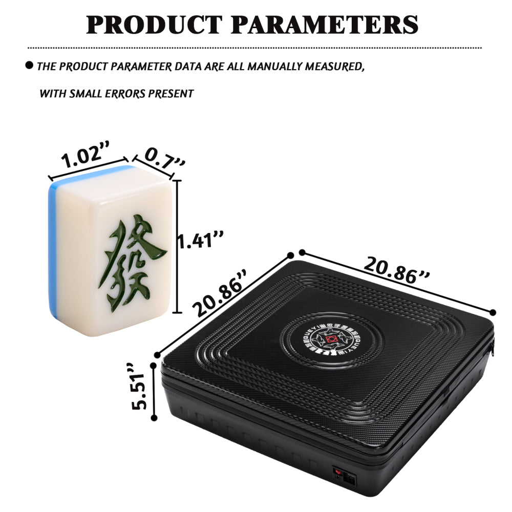 Portable Mahjong Machine, Hand-held, Mini-Mahjong, Safe,Suitable for Outdoor Play, Black